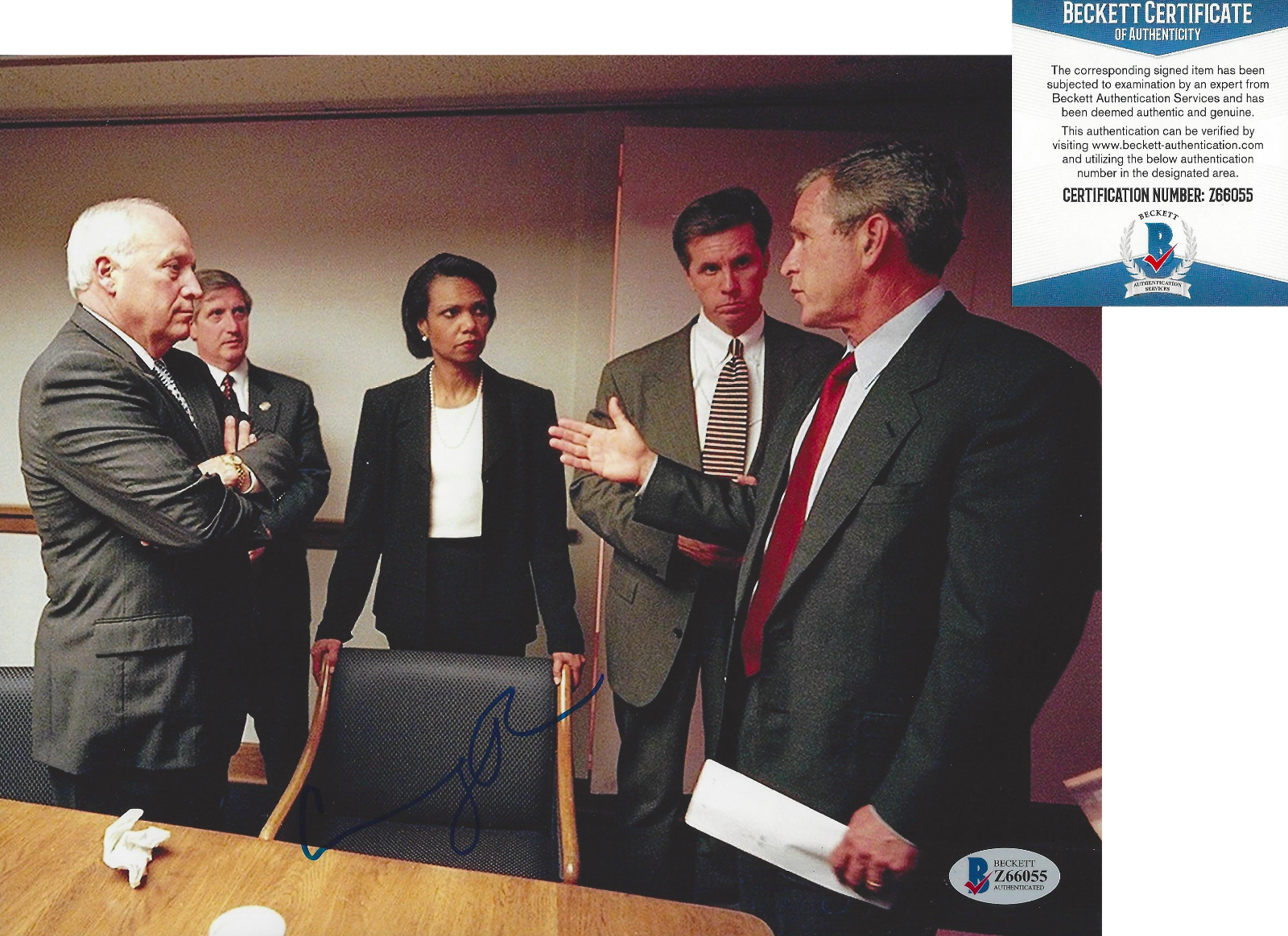 CONDOLEEZZA RICE SIGNED BUSH 43 SECRETARY OF STATE 8x10 Photo Poster painting D BECKETT COA BAS