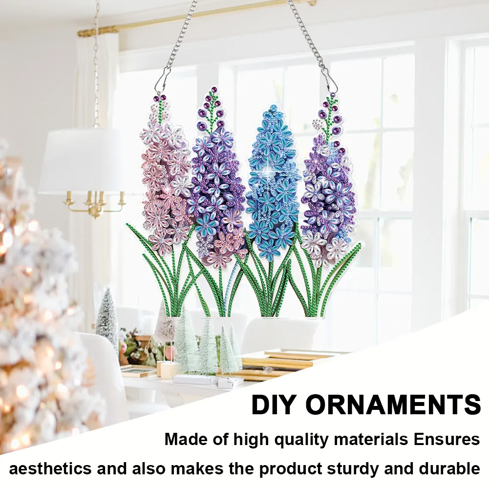 Lavender 2D Flat DIY Hanging Diamond Art Kits Window Hanging Art for Home Decor