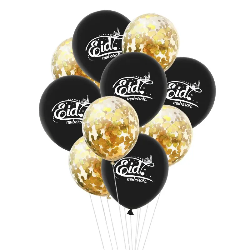 1Set EID MUBARAK Balloons Gold Silver Helium Confetti Ballon For Muslim EID Air Ball Ramadan Festival Party Decoration Supplies