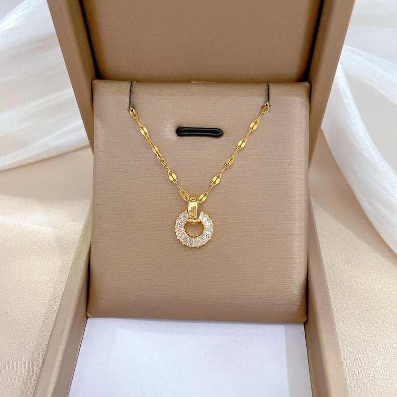 Korean Cosmos Geometric Titanium Steel Electroplating Earrings