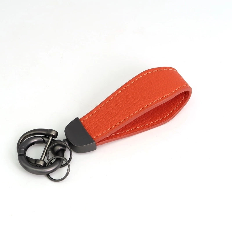 Minimalist Classic Style Solid Color Pu Leather Alloy Unisex Bag Pendant Keychain