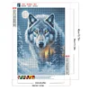 30x40cm Wolf 5d DIY Vollbohrer Runde Diamantmalerei Kit Haus Wanddekoration