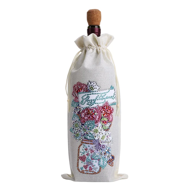 DIY Diamond Painting Wine Bags Diamond Art Liquor Bottle Covers (Glass Vase) gbfke