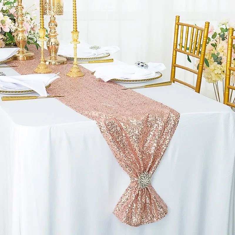 180x30cm Sequin Table Runners Rose Gold Glitter Table Cover for Wedding Birthday Party Table Decorations Christmas Home Decor