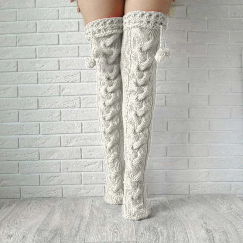 Knitting garter hair ball over the knee plus long stockings