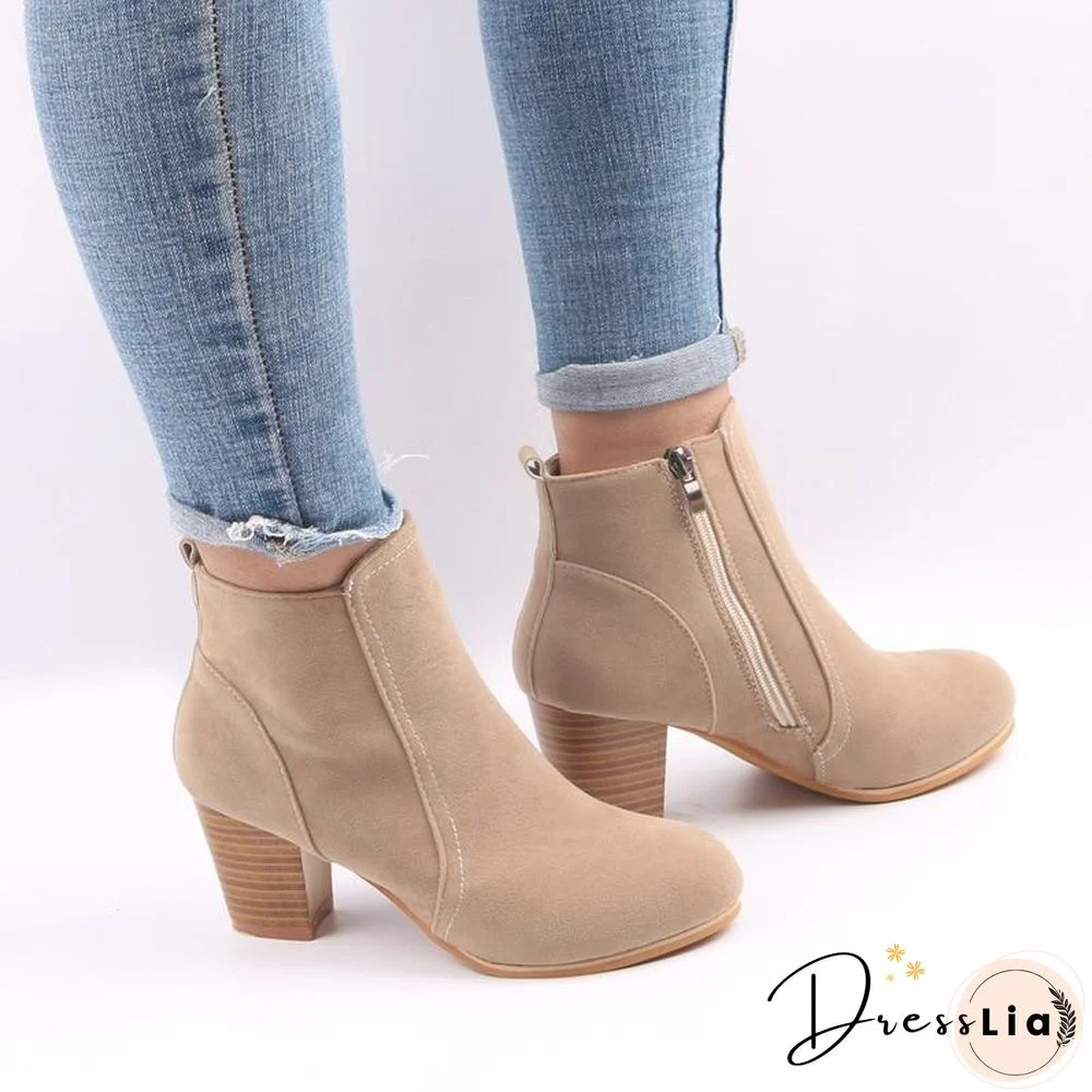 Women Boots Solid Martin boots Suede Leather ankle boots