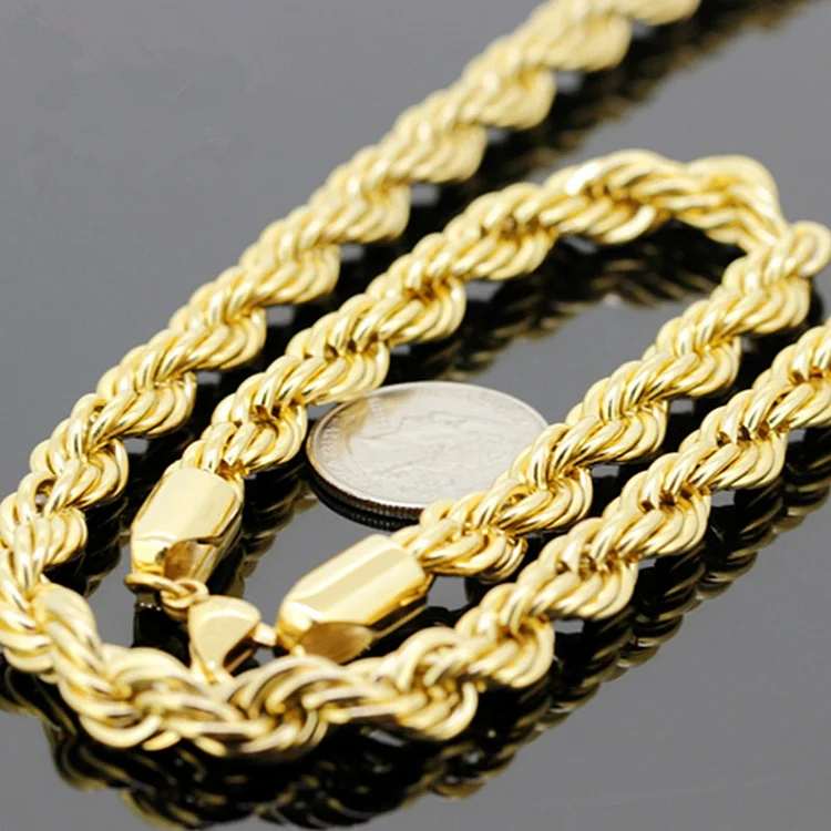10MM Hip Hop Metal Filled Rope Chain