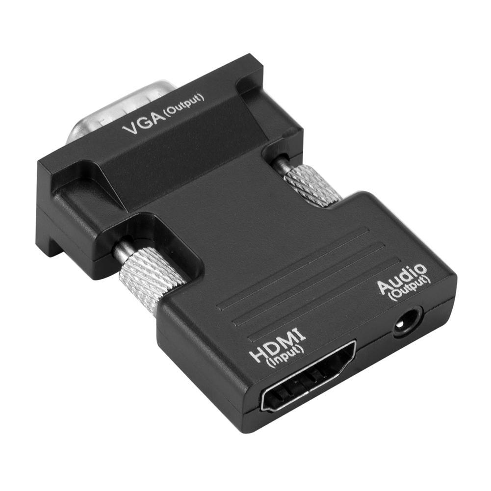 

HDMI Female to VGA Male Adapter w/Audio Cable Support 1080P Signal Output, Black, 501 Original