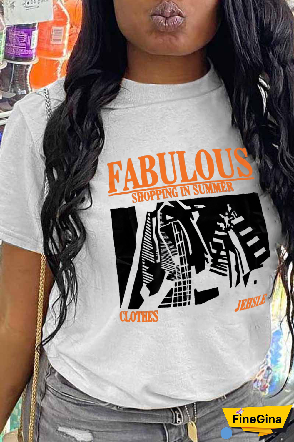 White Street Basis Print Patchwork Letter O Neck T-Shirts