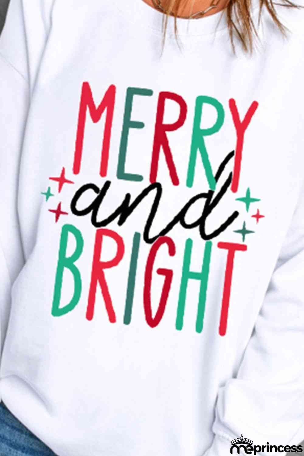 MERRY AND BRIGHT Graphic Sweatshirt