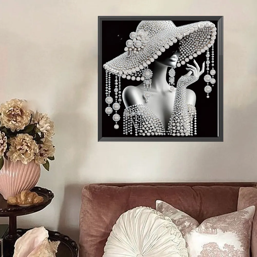 Diamond Painting - Partial Special Shaped Drill - Elegant Lady(Canvas|30*30cm)