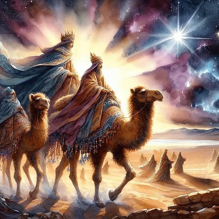 Nativity Of Jesus On Desert Camel 30*30CM (Canvas) Full Round Drill Diamond Painting gbfke