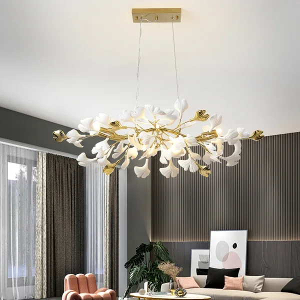 Ginkgo Leaves Metal Chandelier  JOSENART Josenart