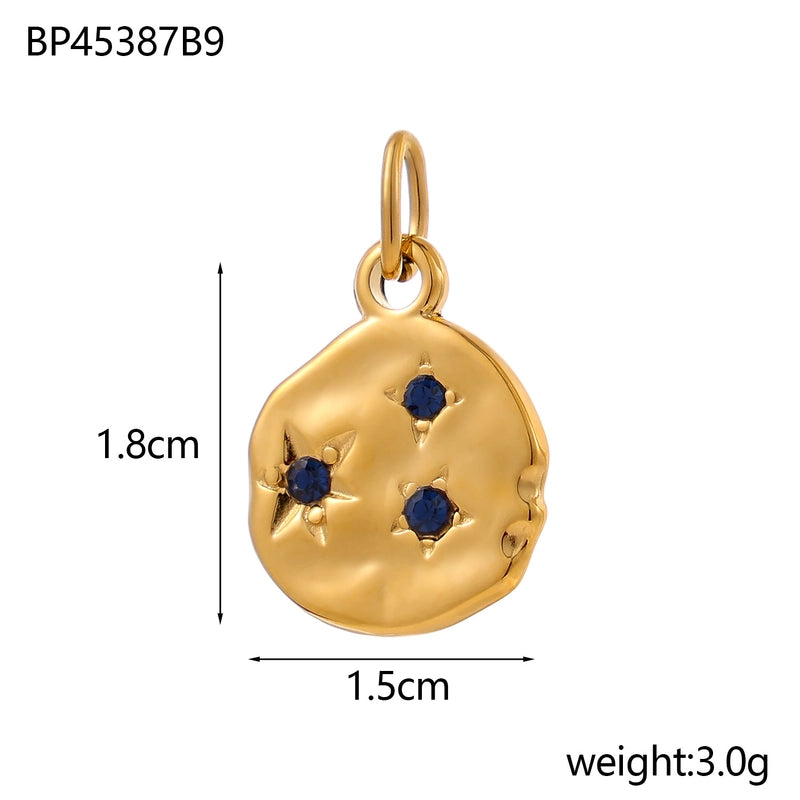 1 Piece 15*18mm 304 Stainless Steel Rhinestones Geometric Polished Pendant Chain Jewelry Accessories