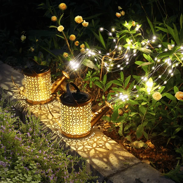 Solar Powered Garden Shower Light, Watering Can Lights