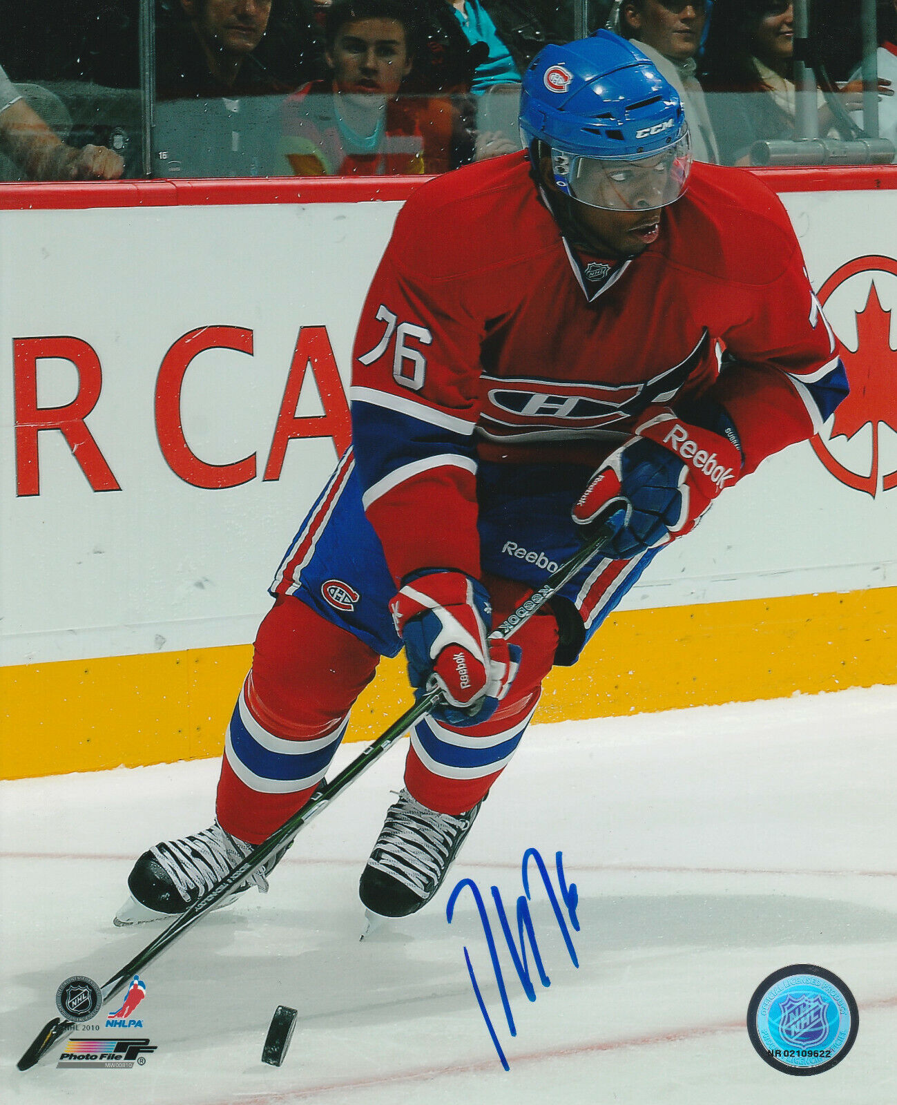 PK SUBBAN SIGNED MONTREAL CANADIENS 8x10 Photo Poster painting #3 Autograph