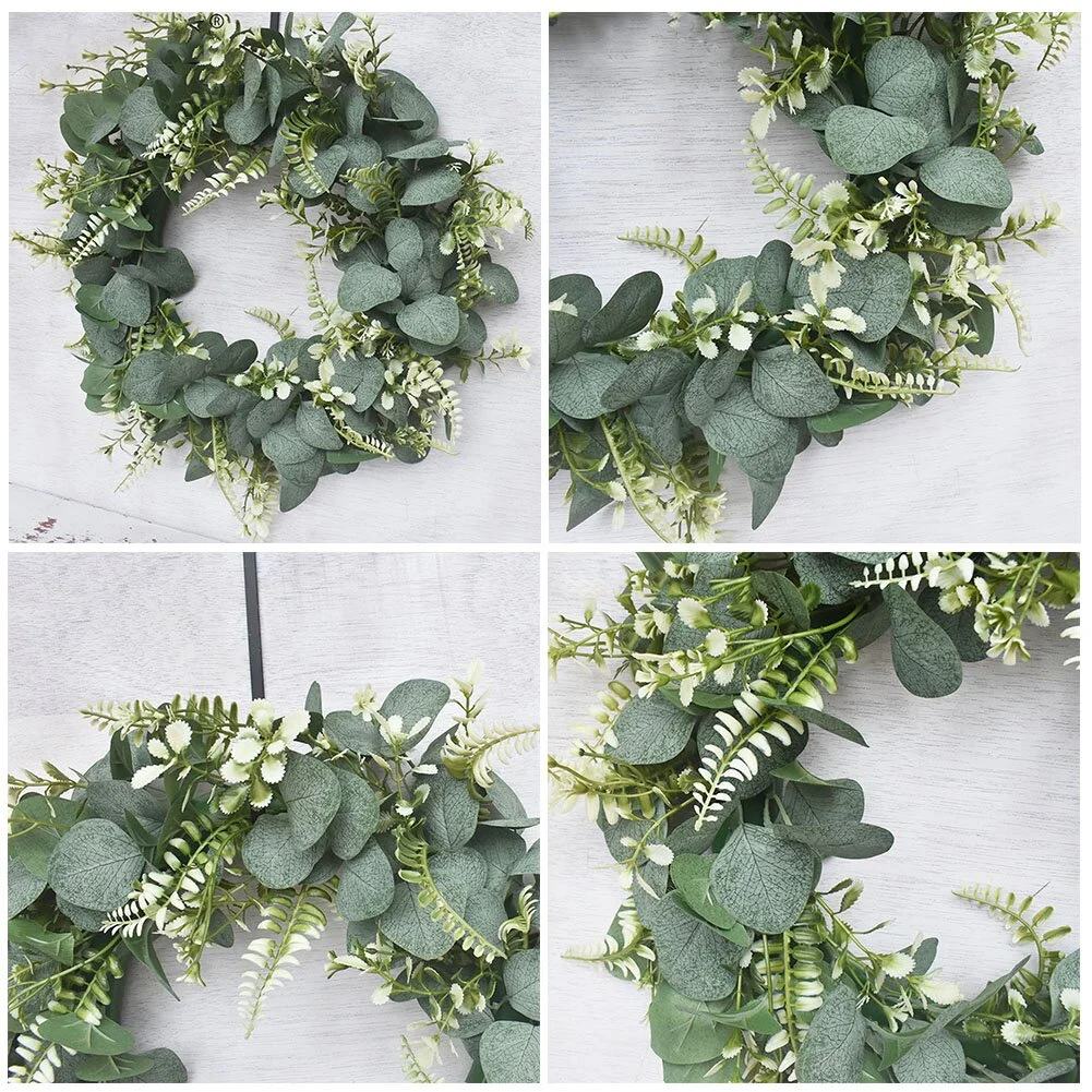 Lysimachia Leaves Dried Eucalyptus Wreaths for Front Door Outdoor Spring Wreaths