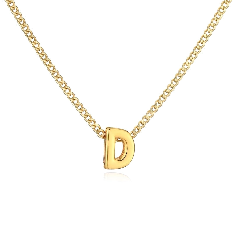 Copper 18K Gold Plated Letter Necklace