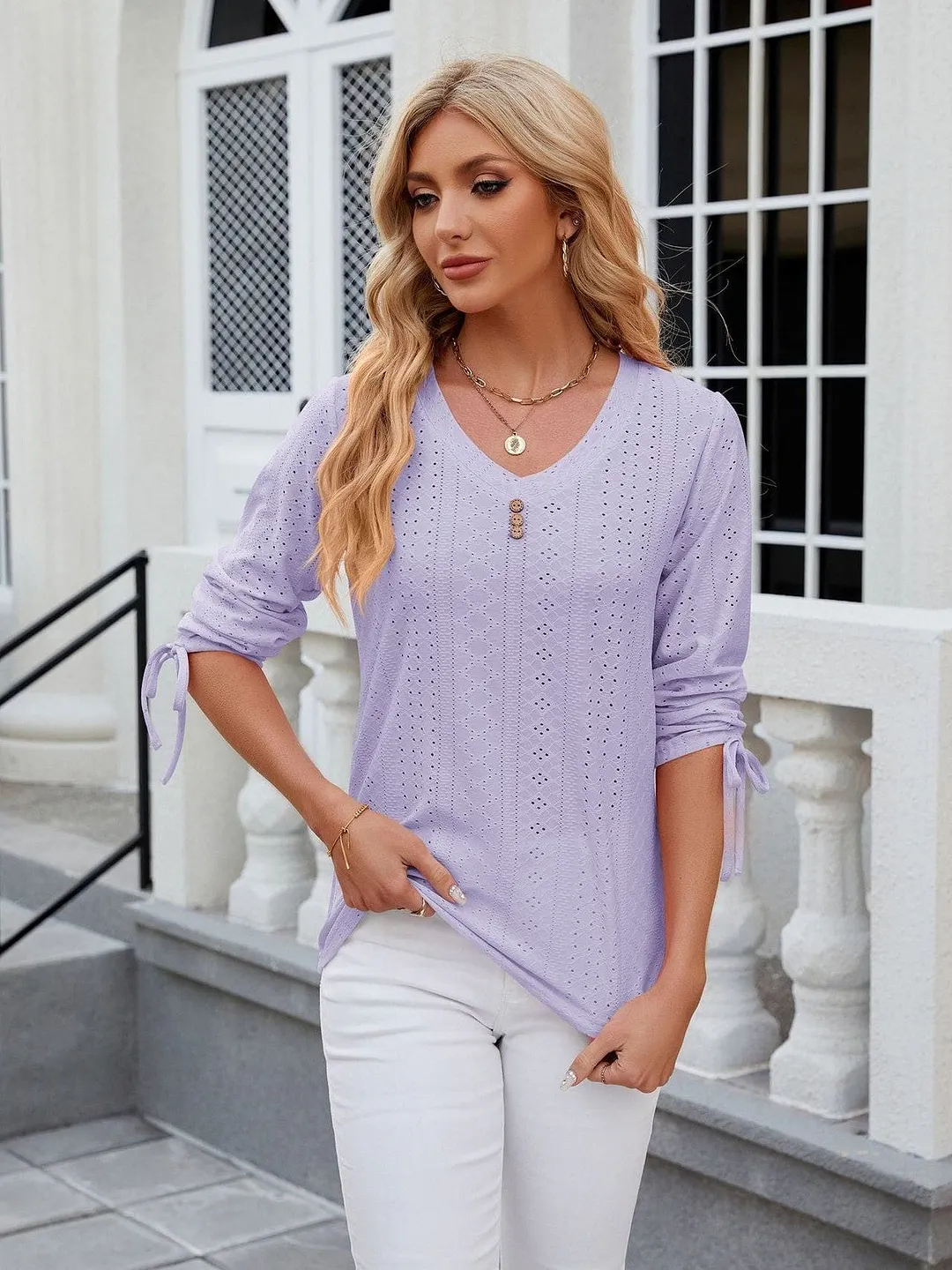 Grey Ribbed Knit Top with Short Sleeves