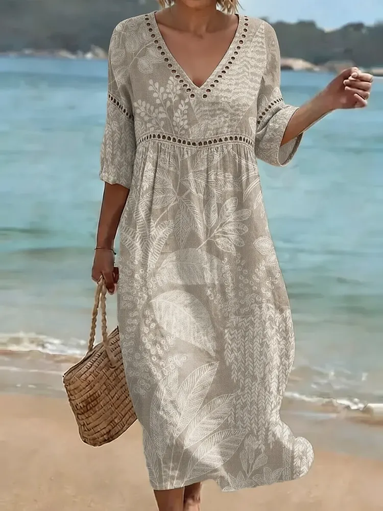 [Spot Big Sale] Women's Floral Print Casual Dress