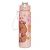 700ml Capybara Cute Water Cup with Straw & Handle Travel Water Bottle for Sports