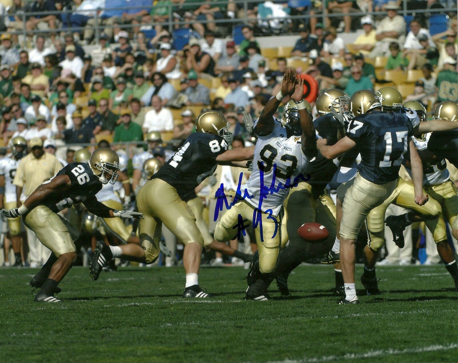 TAMPA BAY BUCCANEERS MICHAEL JOHNSON HAND SIGNED GEORGIA TECH 8X10 Photo Poster painting W/COA