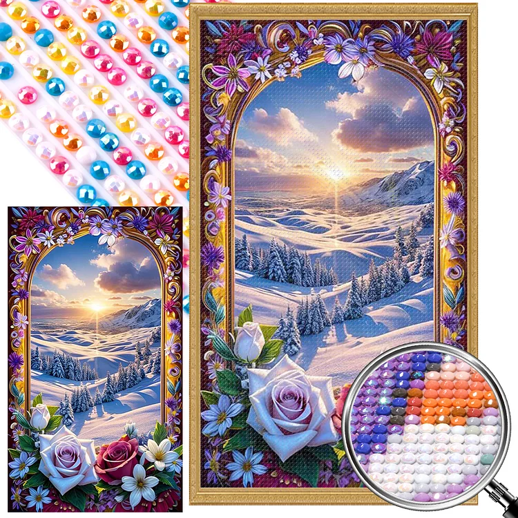 Partial AB Drill - Full Round Diamond Painting - Picture Frame Garden 40*70CM