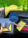 Car Wash Towel Absorbent Coral Fleece Towel for Home Cleaning Yellow+Grey