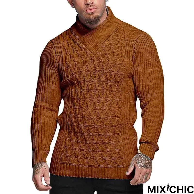 Men's Solid Color Long Sleeve Sweater