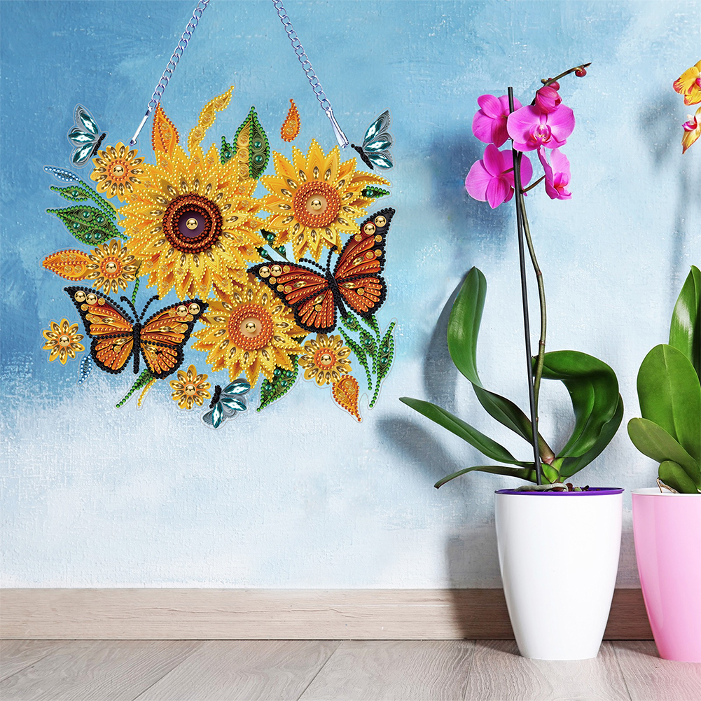Special Shape DIY Diamond Painting Ornaments Sunflower Crystal Painting  Ornament-1061084