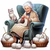 Old Lady Knitting Yarn-Full Round Diamond Painting 40*40CM