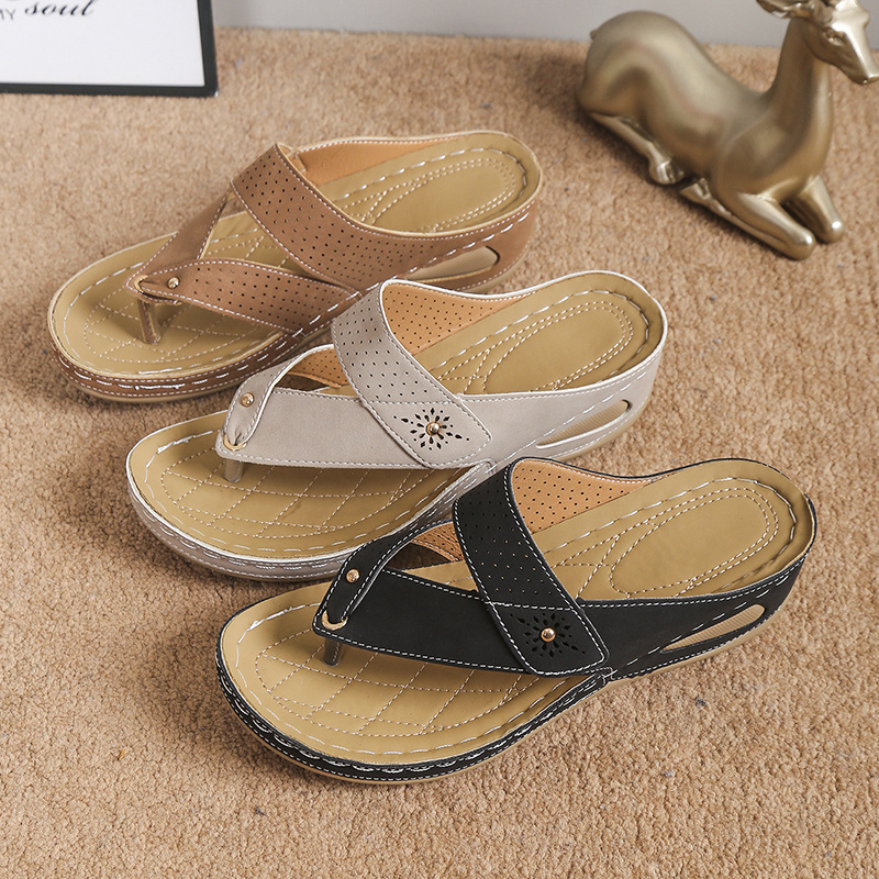 Promoprou pretty shoes Summer New Slippers Women Casual Massage Durable Platform Flip Flops Beach Sandals Female Wedge Shoes Lady Room Slippers