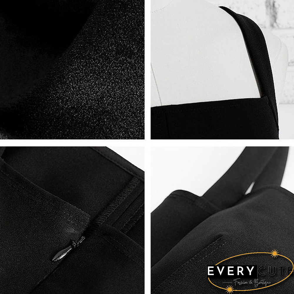 Hip Dress Women Sexy Square Collar French Sleeveless Backless Mini Slit Black Dresses Ladies Ins Ulzzang Party Vestido Versatile