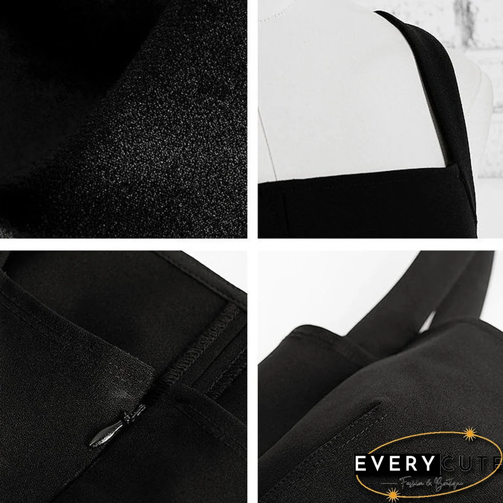 Hip Dress Women Sexy Square Collar French Sleeveless Backless Mini Slit Black Dresses Ladies Ins Ulzzang Party Vestido Versatile