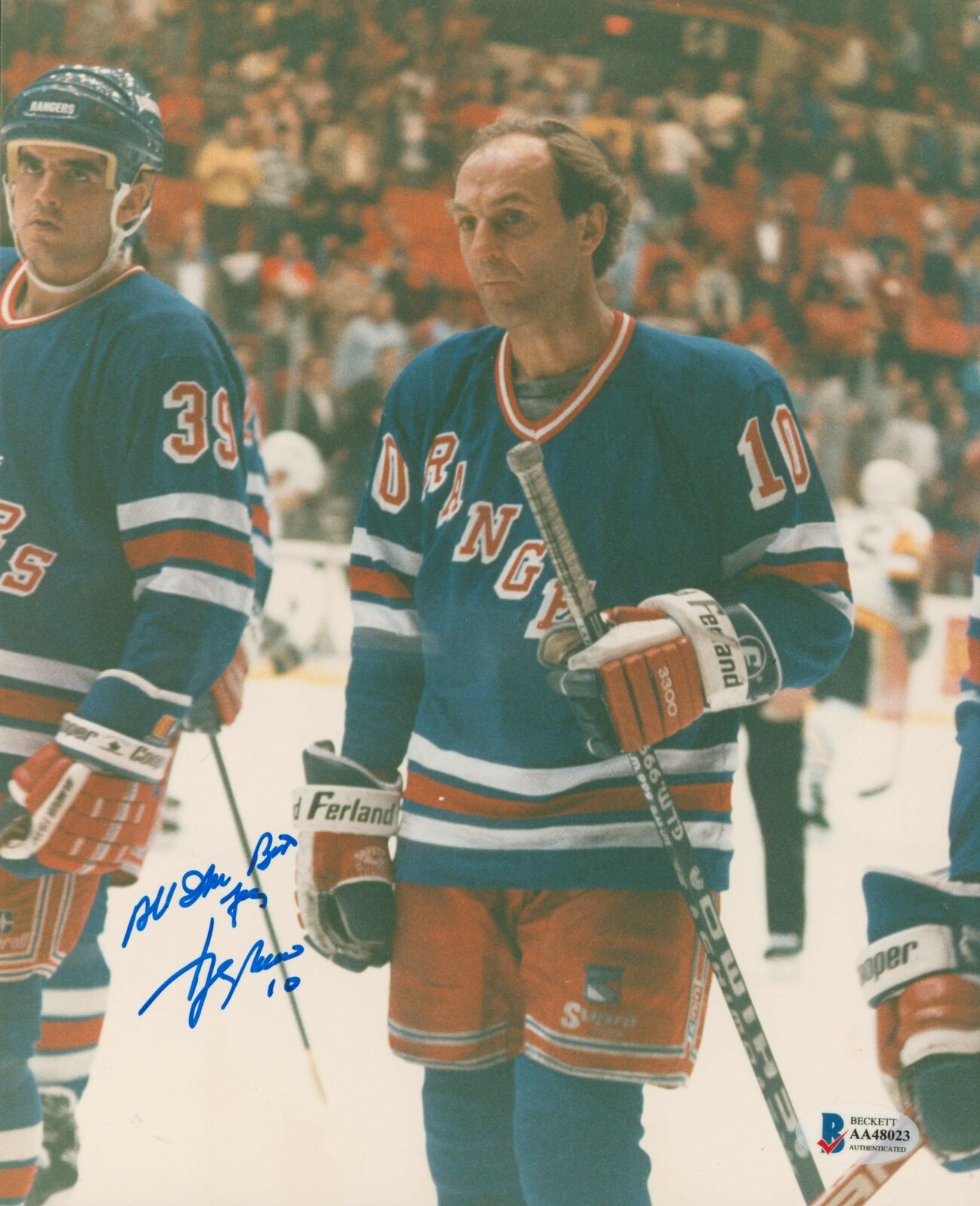 Rangers Guy Lafleur All The Best Authentic Signed 8x10 Photo Poster painting BAS #AA48023