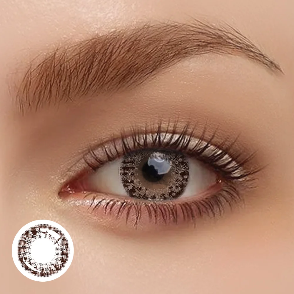 Cider Coffee Brown Yearly Contact Lenses Yearly Colored Contacts Daily Wearing 14.2mm