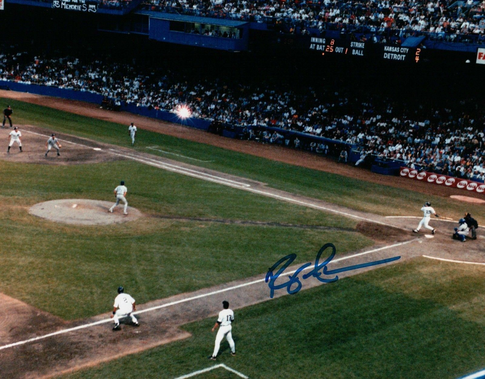 Robert Fick Signed 8X10 Photo Poster painting Autograph Tiger Stadium Last HR Blue Ink w/COA