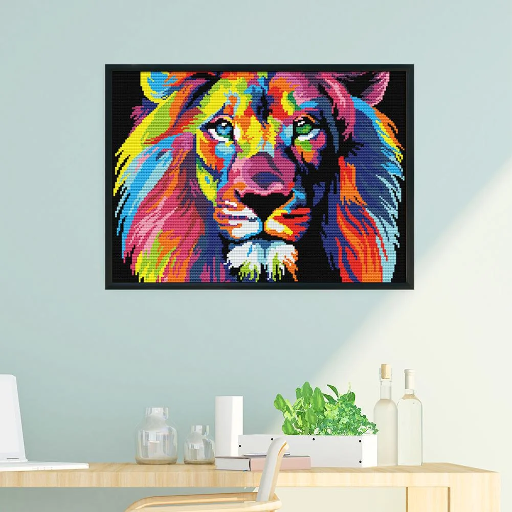 14ct Stamped Cross Stitch - Color Lion(40*32cm)