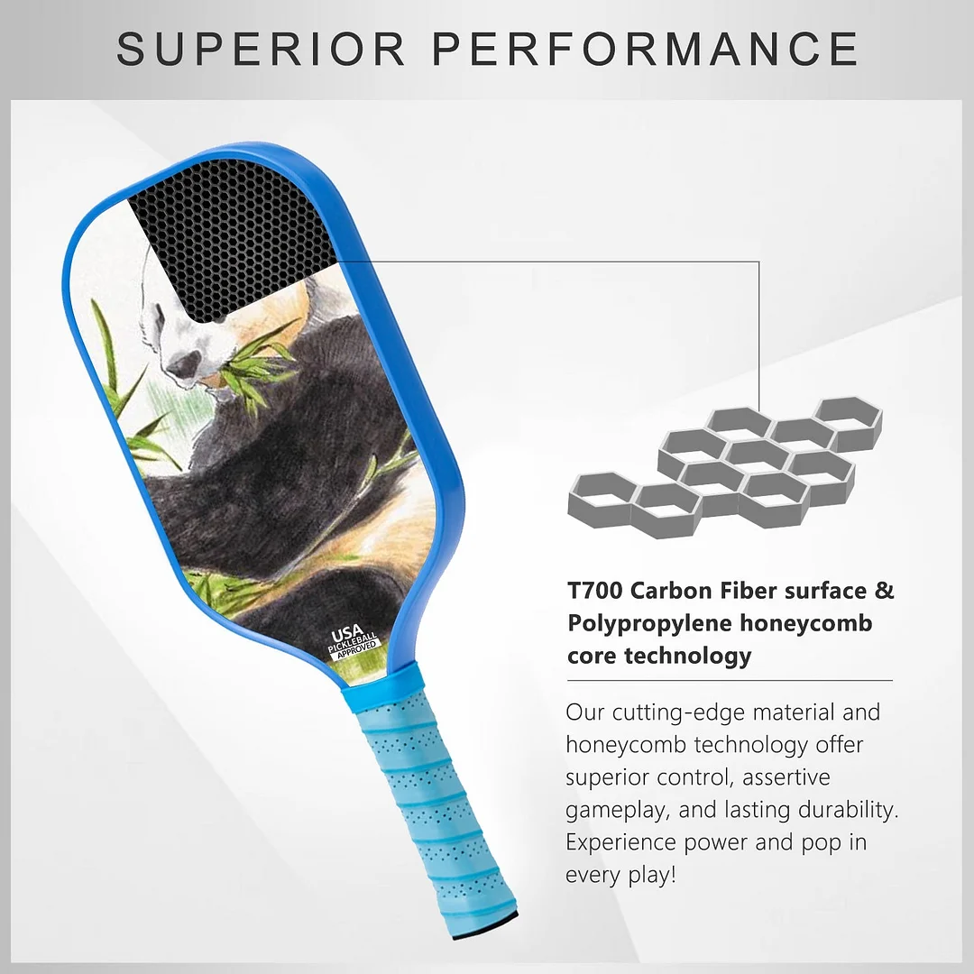 Original Paddle (16mm) T700 Sandblasted Carbon Fiber-Panda Paddle