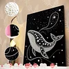 DIY Pearl Painting Whale for Home Wall Decor with Frame(40*30cm)