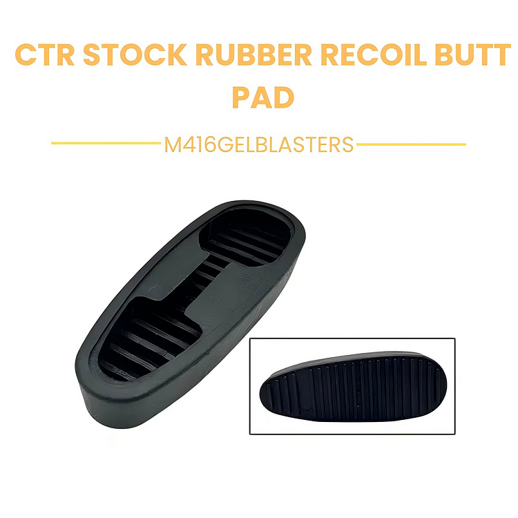 CTR butt pad for recoil reduction on airsoft and gel blasters