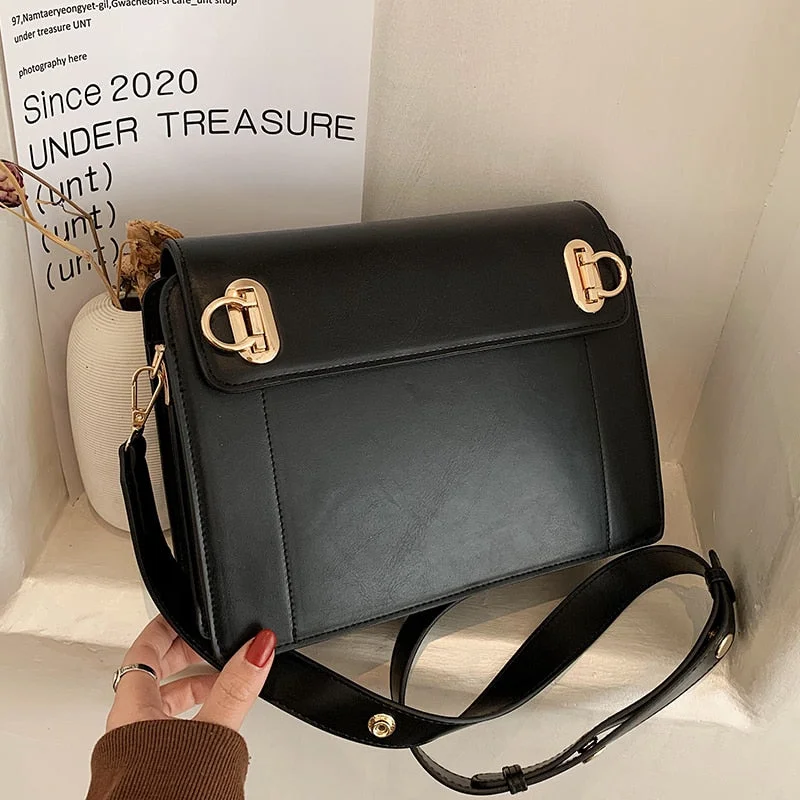 Vintage Square Armpit bag 2021 Winter New High-quality PU Leather Women's Designer Handbag Luxury brand Shoulder Messenger Bag