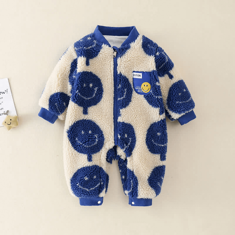 Baby Smiley Fleece Lined Warm Romper