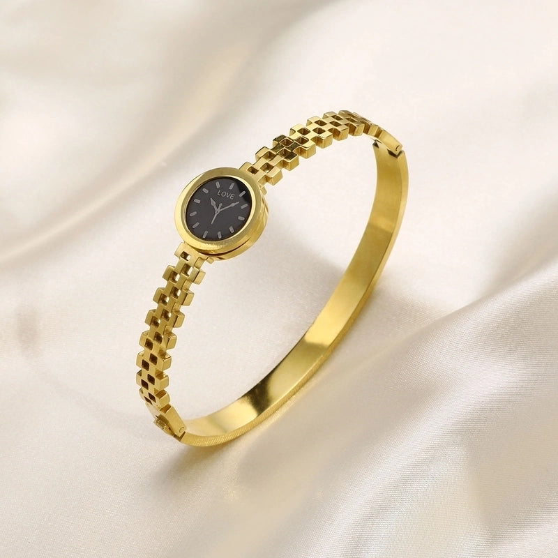 Streetwear Flower Butterfly 304 Stainless Steel Gold Plated Artificial Gemstones Bangle In Bulk