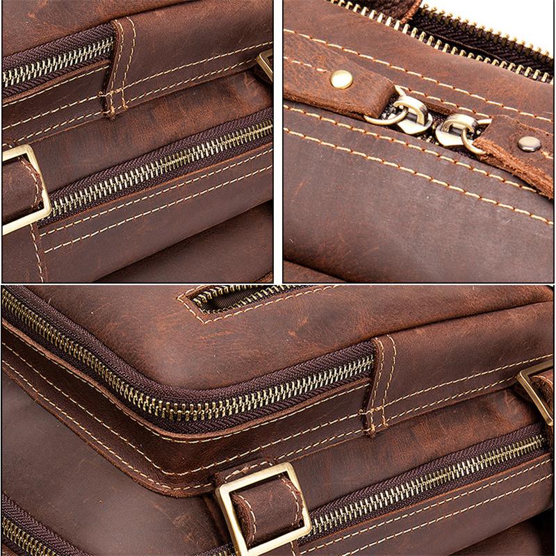 Multi-Functional Spacious Interior Comfortable Grab Detachable Sling Strap Genuine Leather Bag