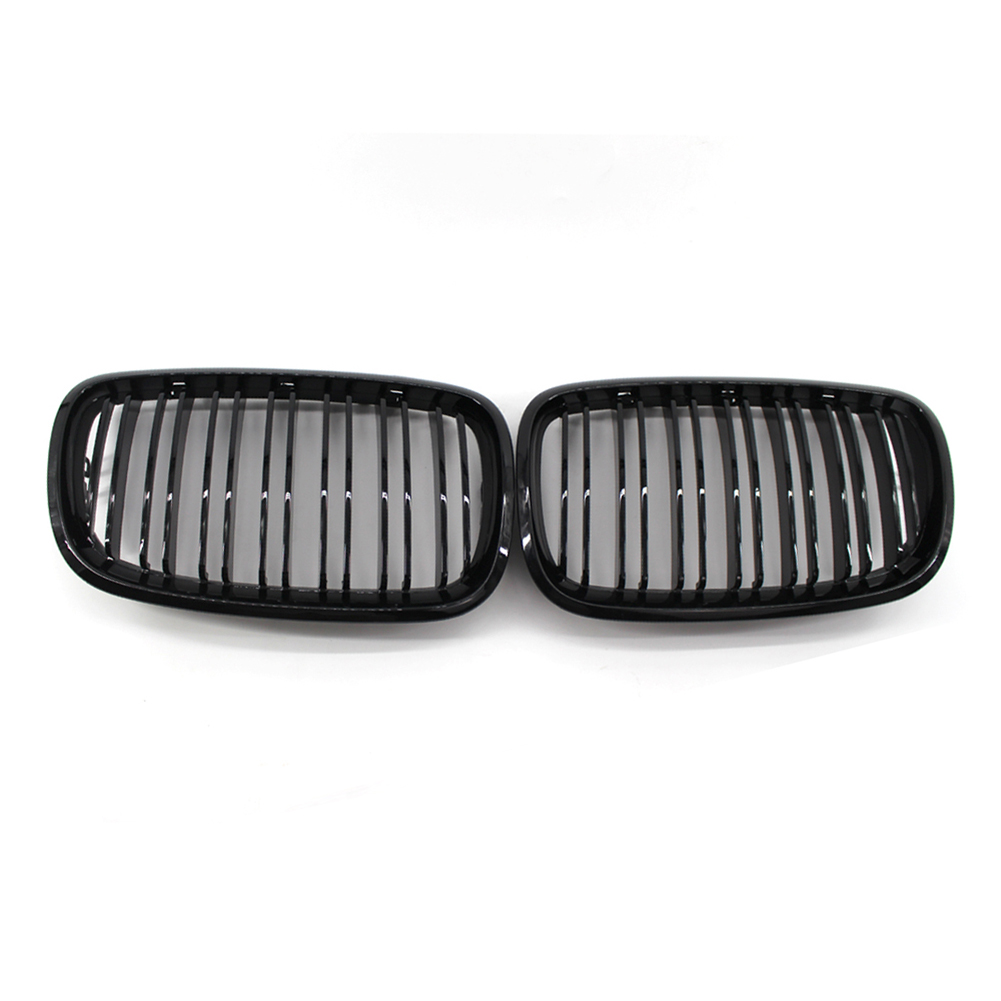 

1 Pair Dual Slat Kidney Grille Gloss Black for BMW E70 X5 E71 X6 2007-2013, 501 Original