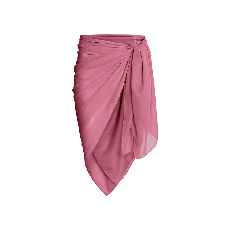 Morisly Solid Color Swimsuit Sarong