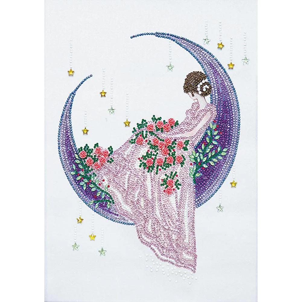 Diamond Painting - Special Shaped Drill - Girl Moon(30*40cm)