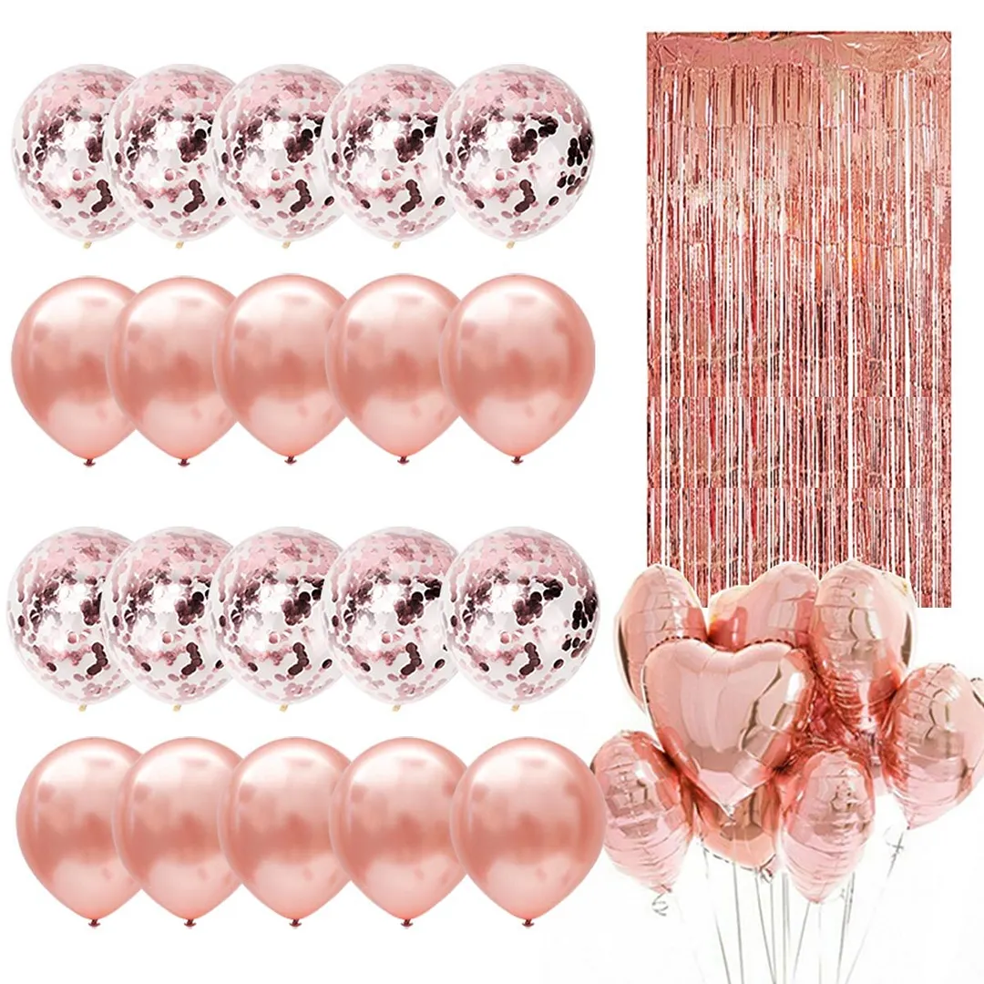 Rose Gold Number Foil Balloon Party Decorations Wedding Happy Birthday Party Kids Baby Shower Boy Girl Decor First 1st Supplies