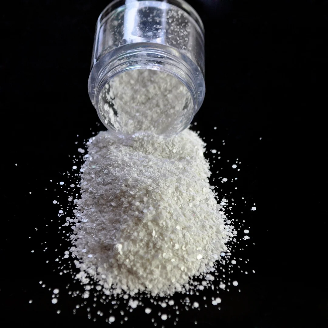 Snow White Glitter Nail Art Tool DIY Glitter Mix Manicure 3D Powder Small Pentagon Sequins Nail Supplies Decoration 270-Nail Inspo